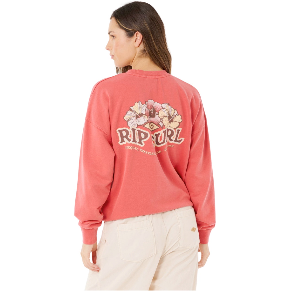 2026 Rip Curl Womens Bells Heritage Crew 0B9WFL - Deep Red